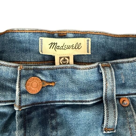 Madewell The Midrise Perfect Vintage Ankle Jean Light Wash Raw Fray Hem Stretchy - Picture 5 of 8